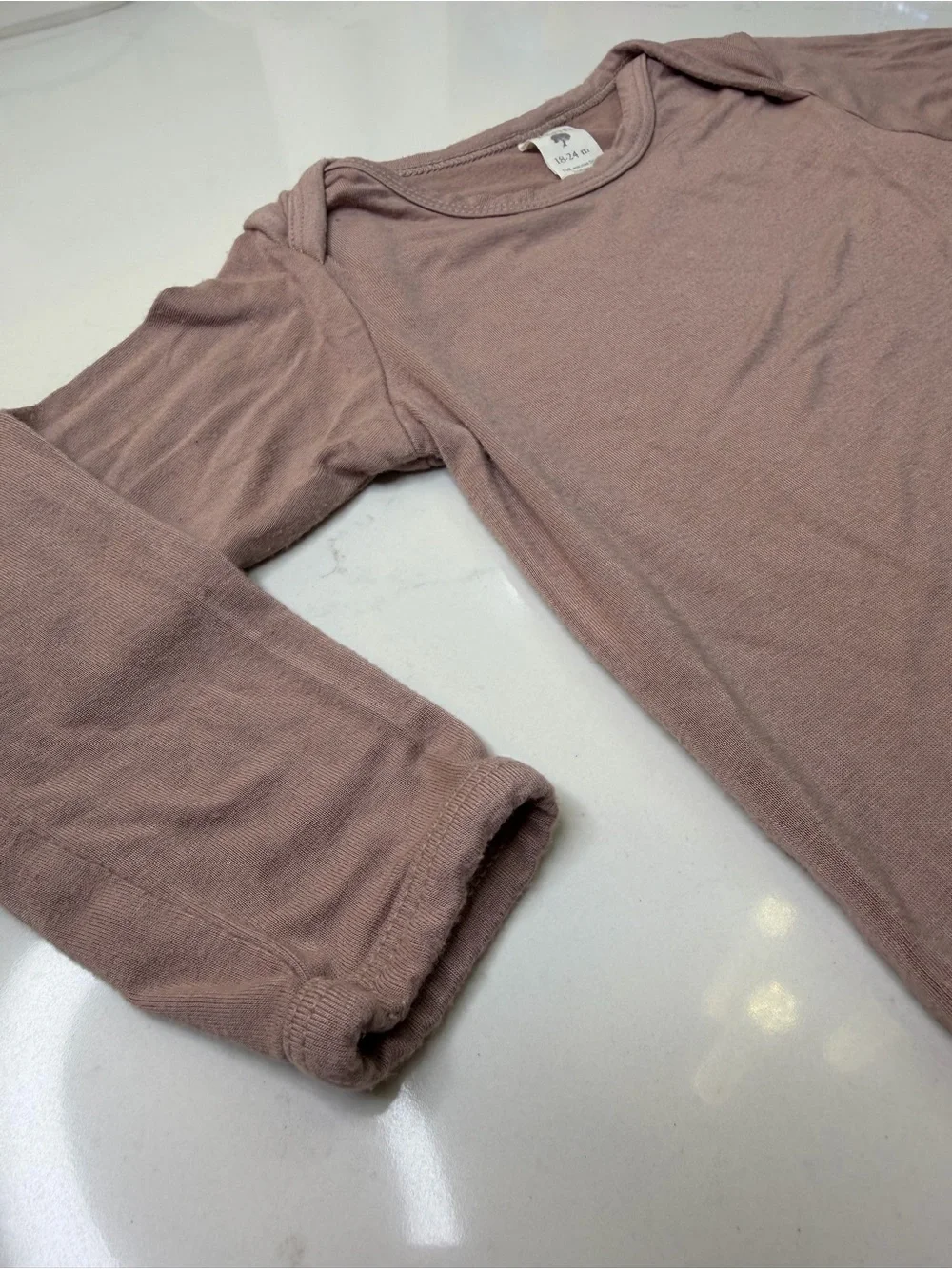 Kate Quinn Bamboo Long Sleeve Bodysuit 18-24M Mauve Viscose from Bamboo